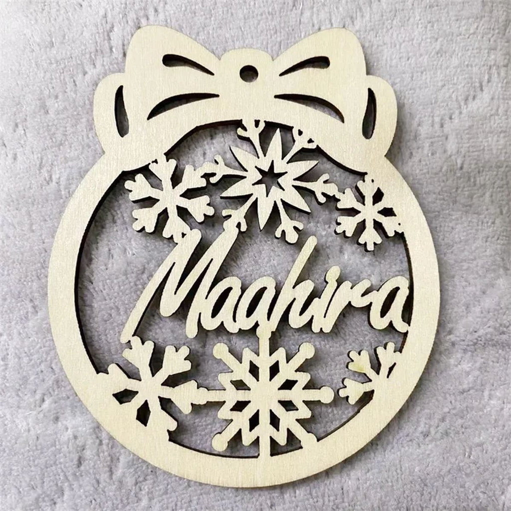 Personalized Wooden Snowflake Name Ornaments - Style 7 image