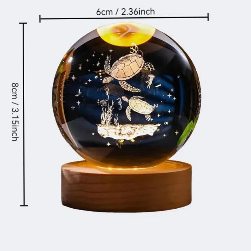 3D Turtle crystal ball image 4