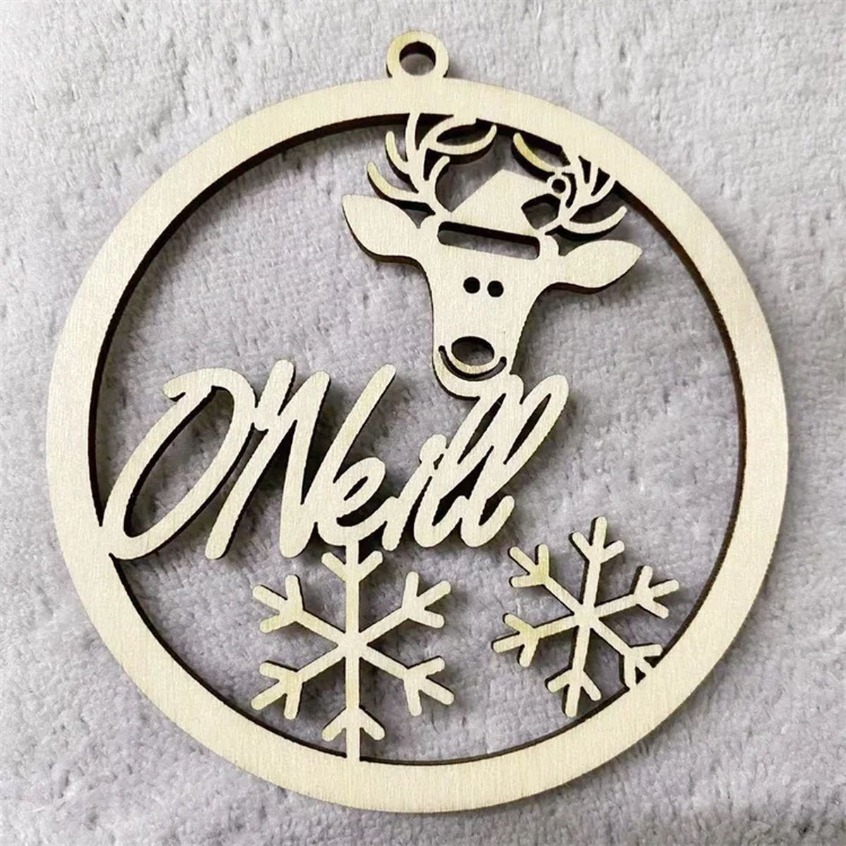 Personalized Wooden Snowflake Name Ornaments image 1