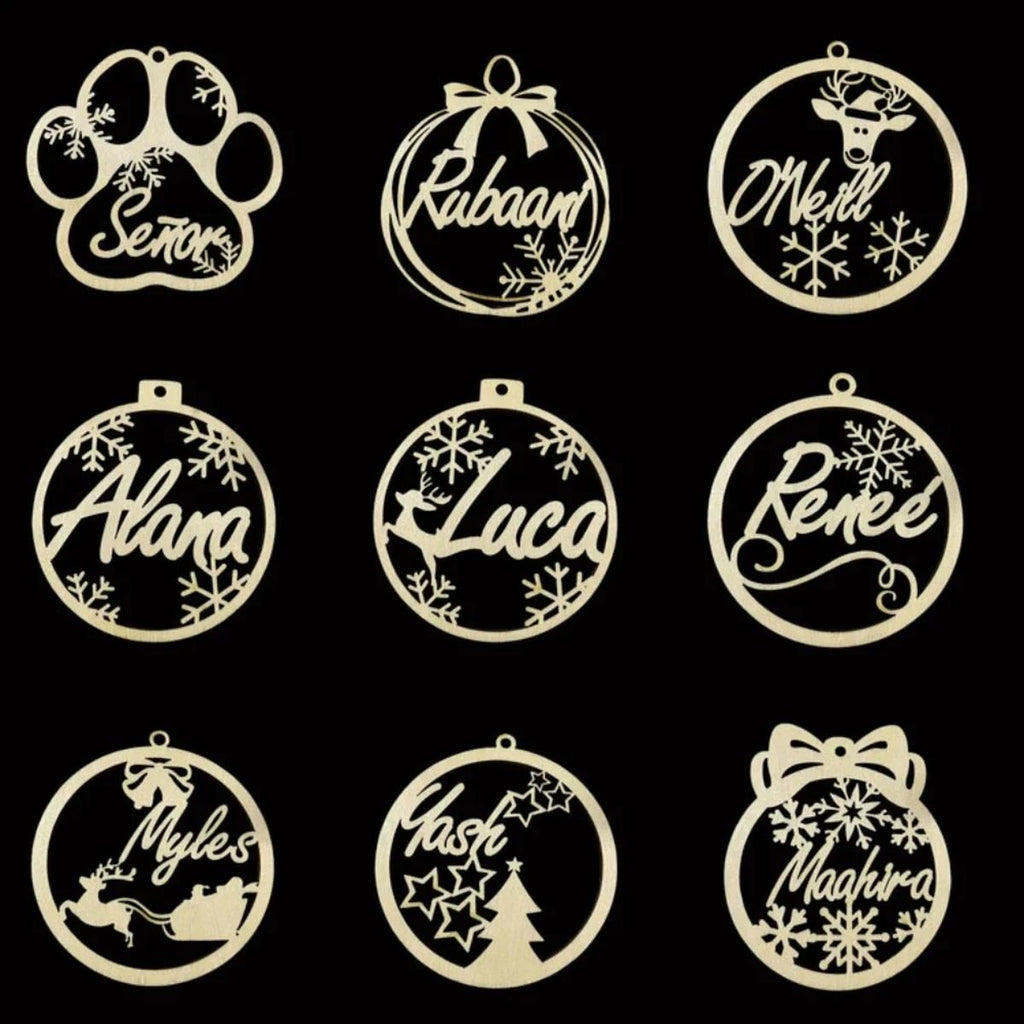 Personalized Wooden Snowflake Name Ornaments image 14