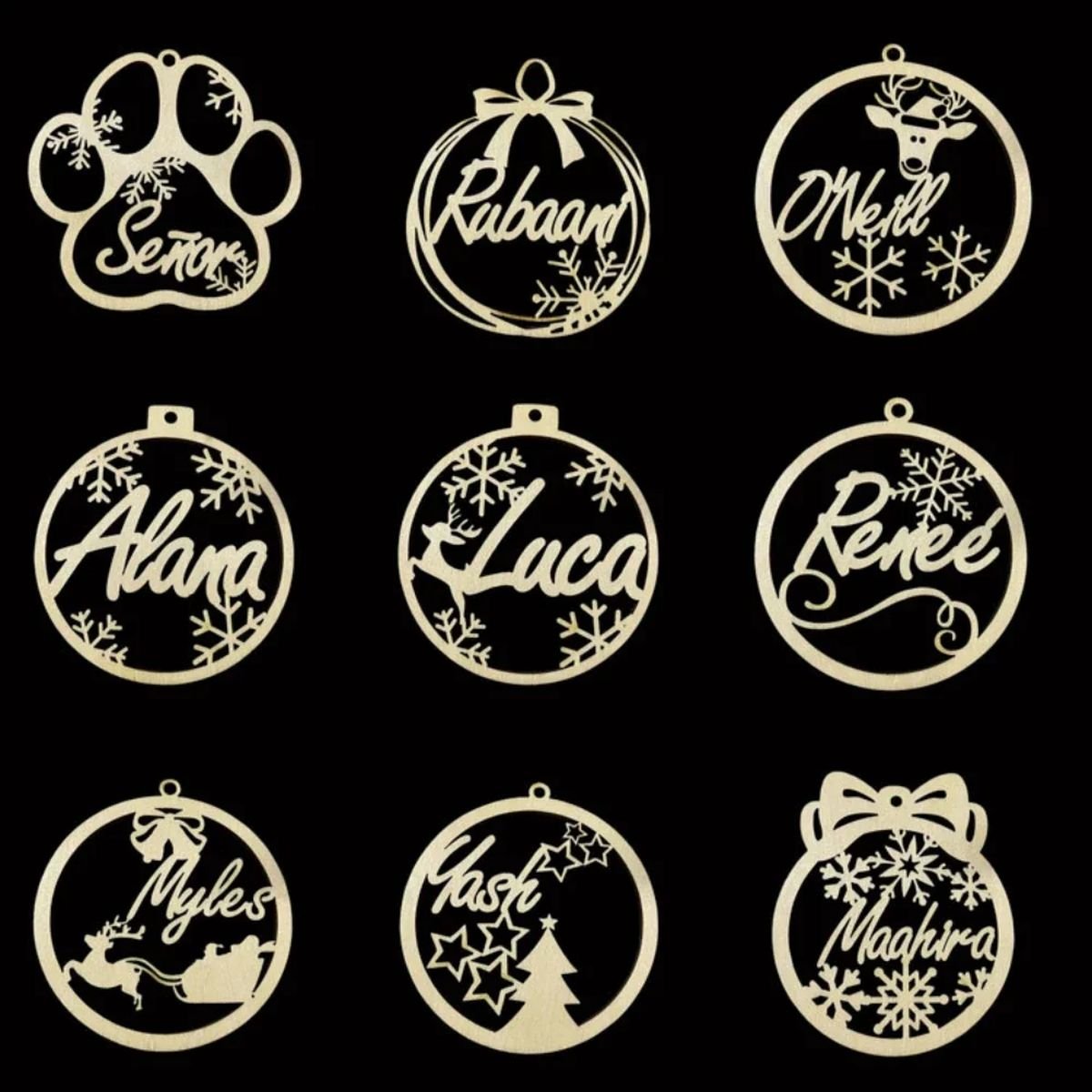 Personalized Wooden Snowflake Name Ornaments image 14