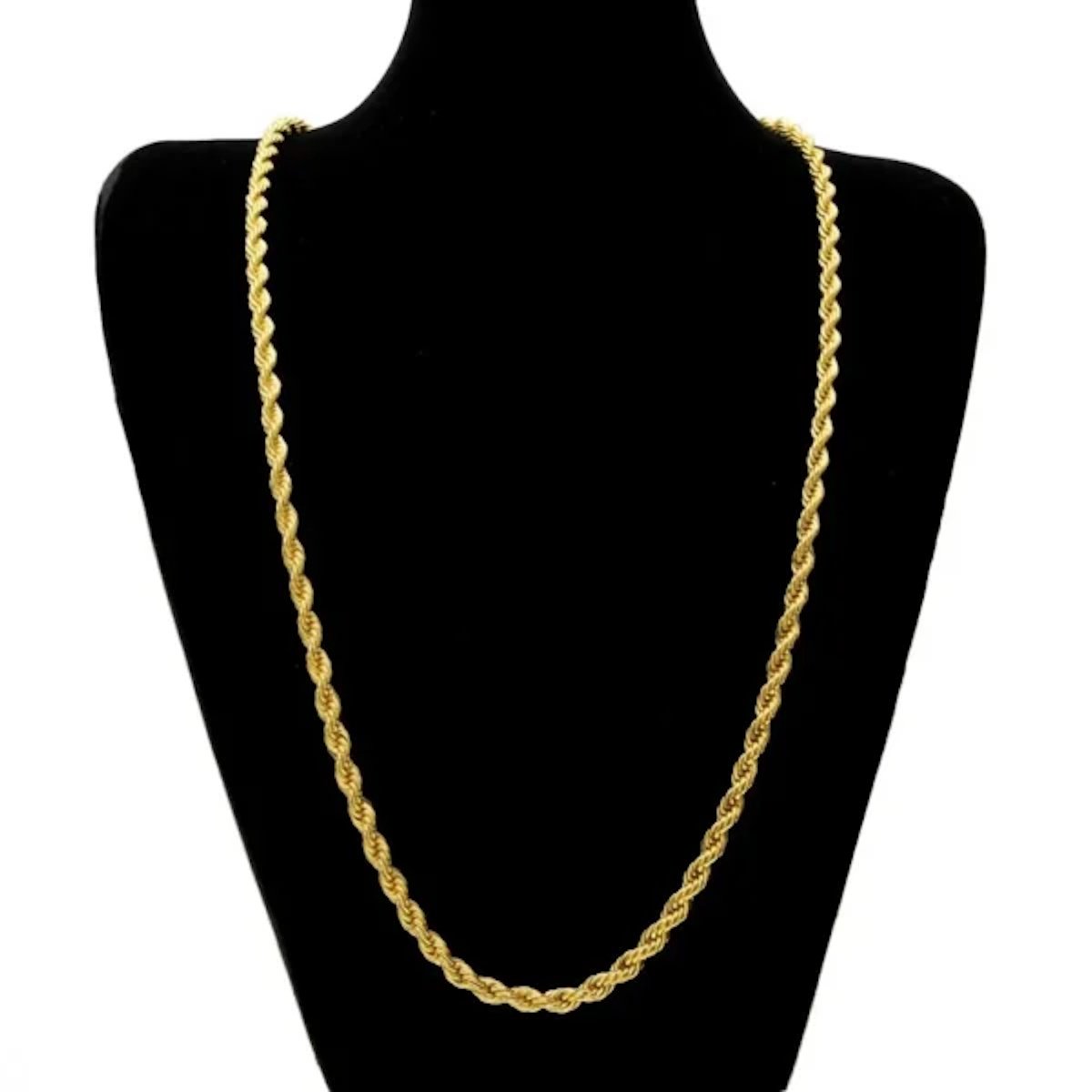 18K Gold Plated 3MM Twisted Rope Necklace - 45CM 18in Necklace image