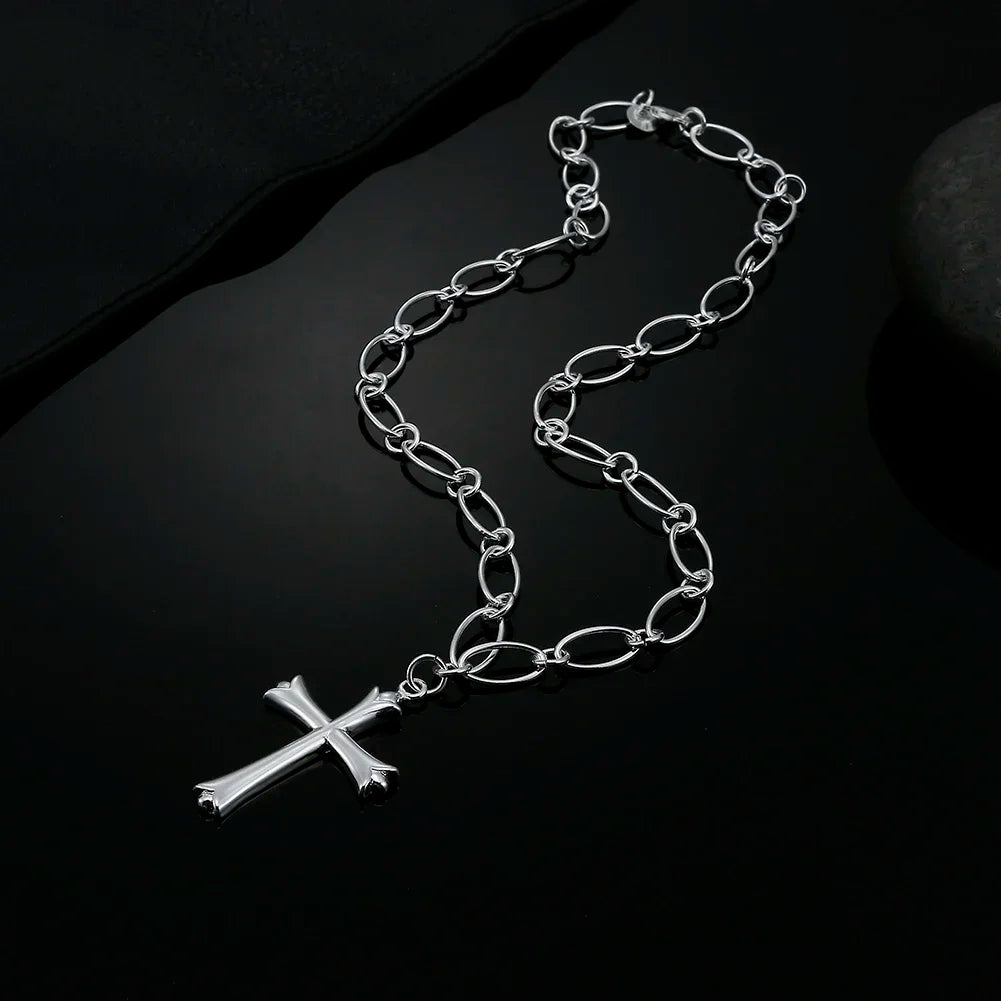 Sterling Silver classic cross Necklace image 1