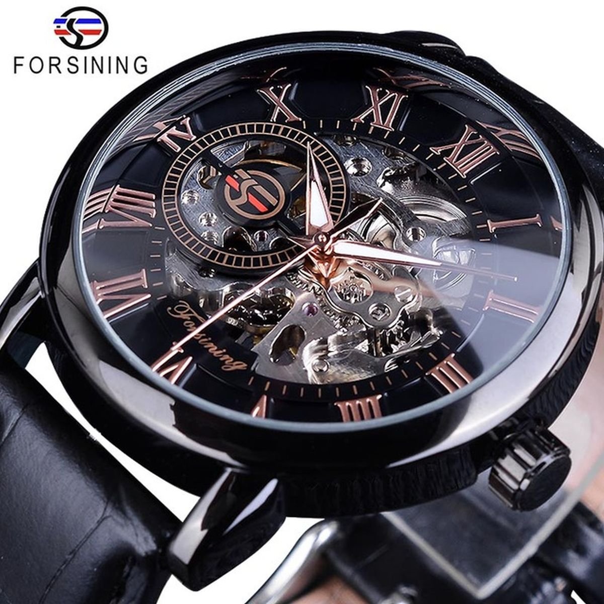 Automatic Mechanical Watch - Black Rose image