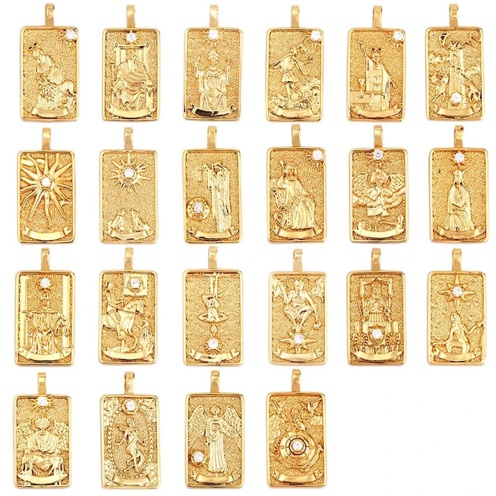 Tarot Cards Charm Pendant ,18K Real Gold Plated image 4