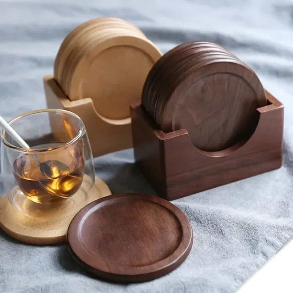 Customized Engraving Walnut Wood Coasters - Walunt Wood image