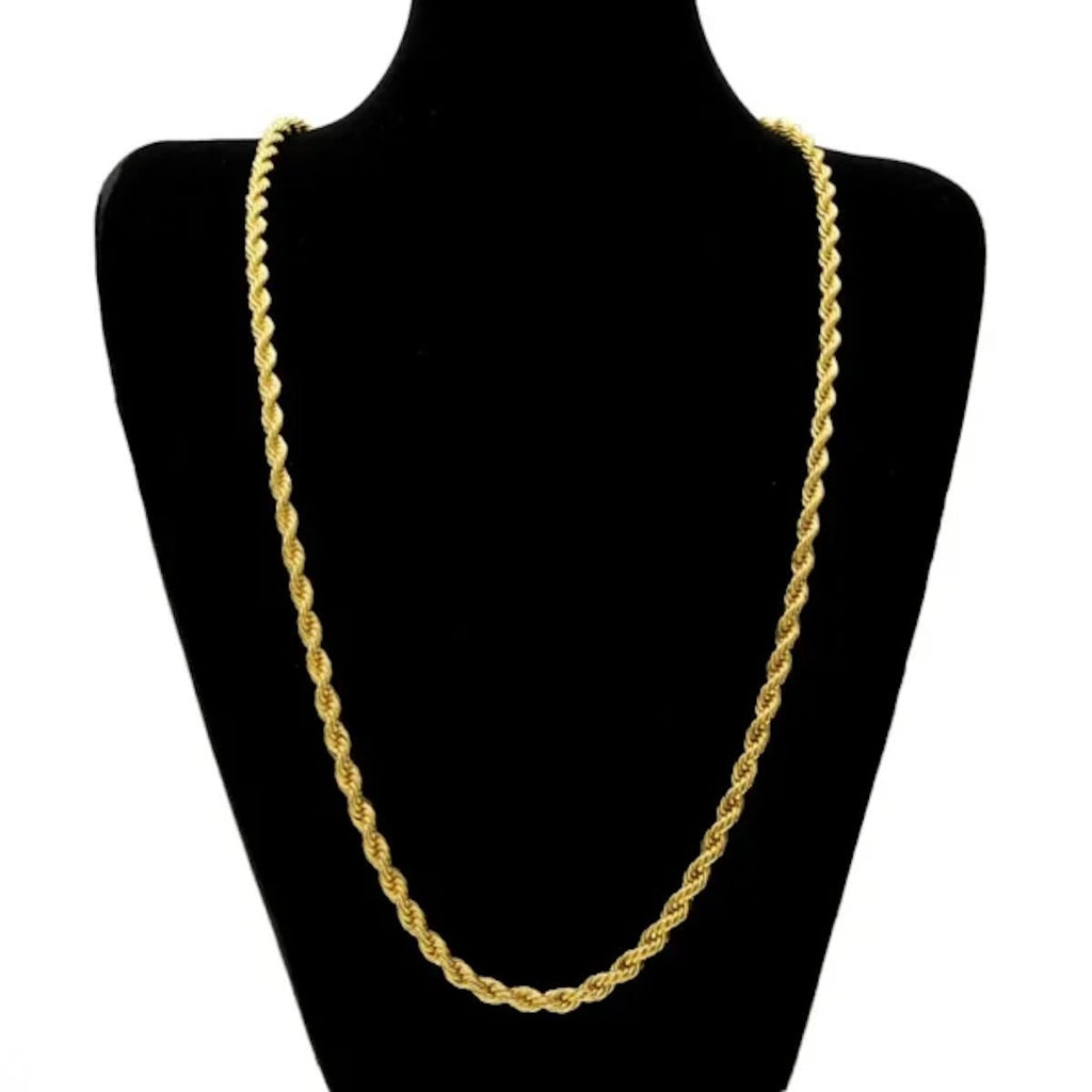 18K Gold Plated 3MM Twisted Rope Necklace - 20cm 20in Necklace image