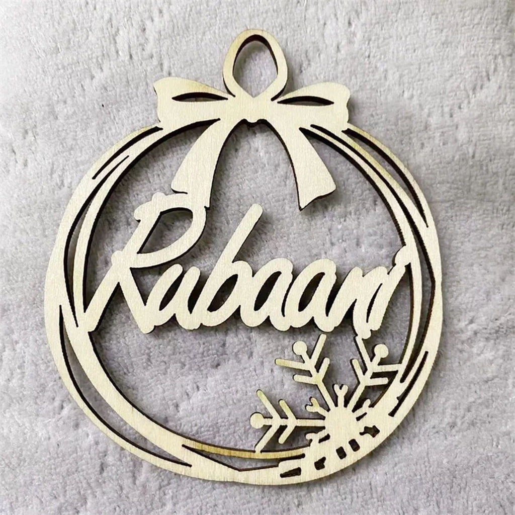 Personalized Wooden Snowflake Name Ornaments - Style 10 image