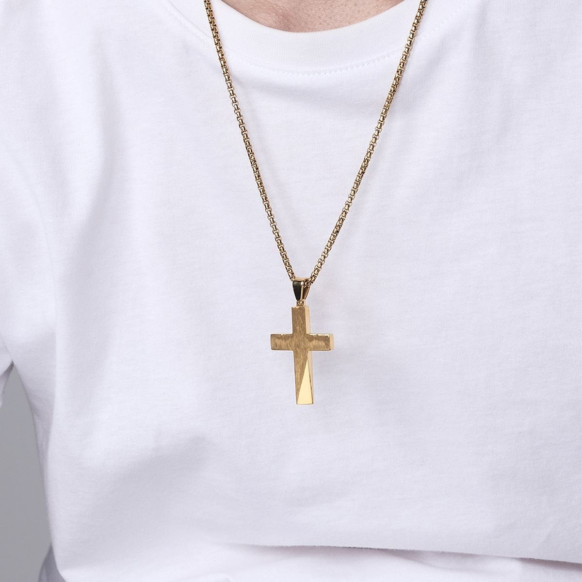 Cross Gold Stainless Steel Cross Pendant image 4