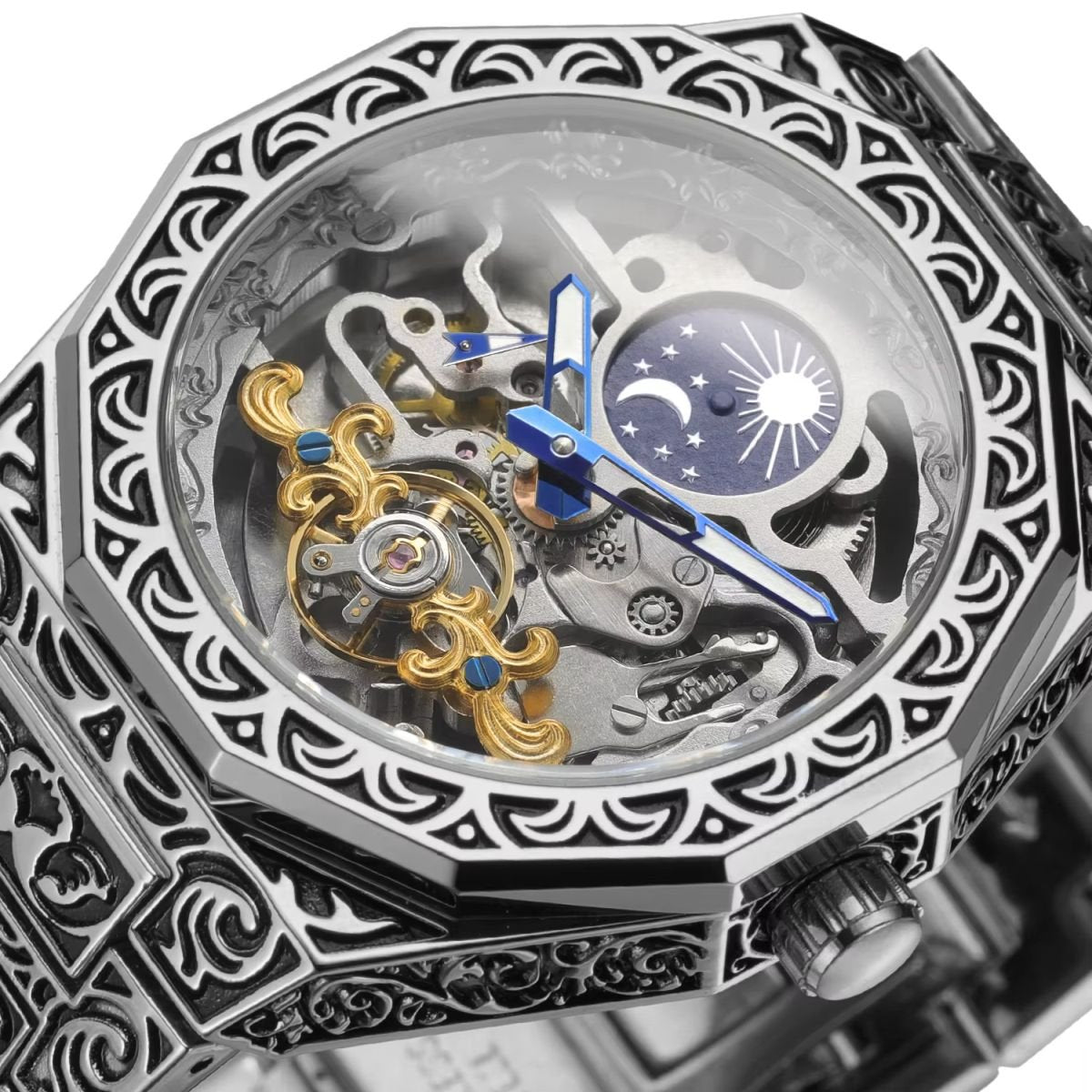 FORSINING "Retro-Aesthetic" Engraved Skeleton Automatic Watch image 0