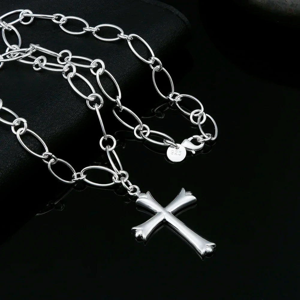 Sterling Silver classic cross Necklace image 2