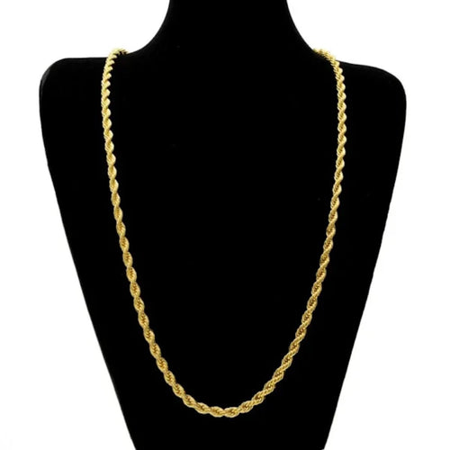 18K Gold Plated 3MM Twisted Rope Necklace image 0