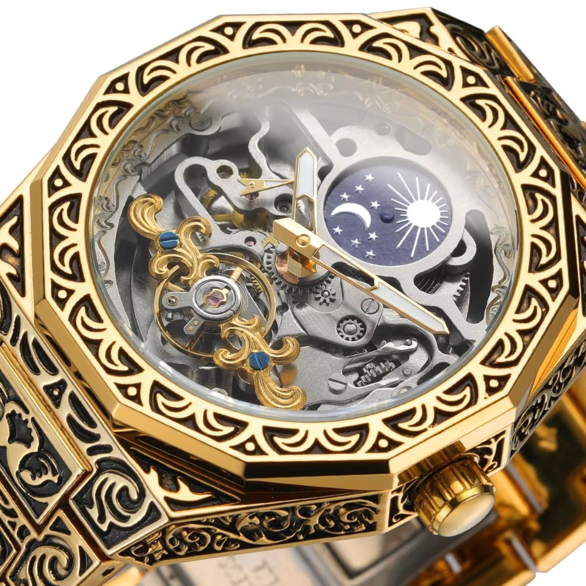 FORSINING "Retro-Aesthetic" Engraved Skeleton Automatic Watch image 7