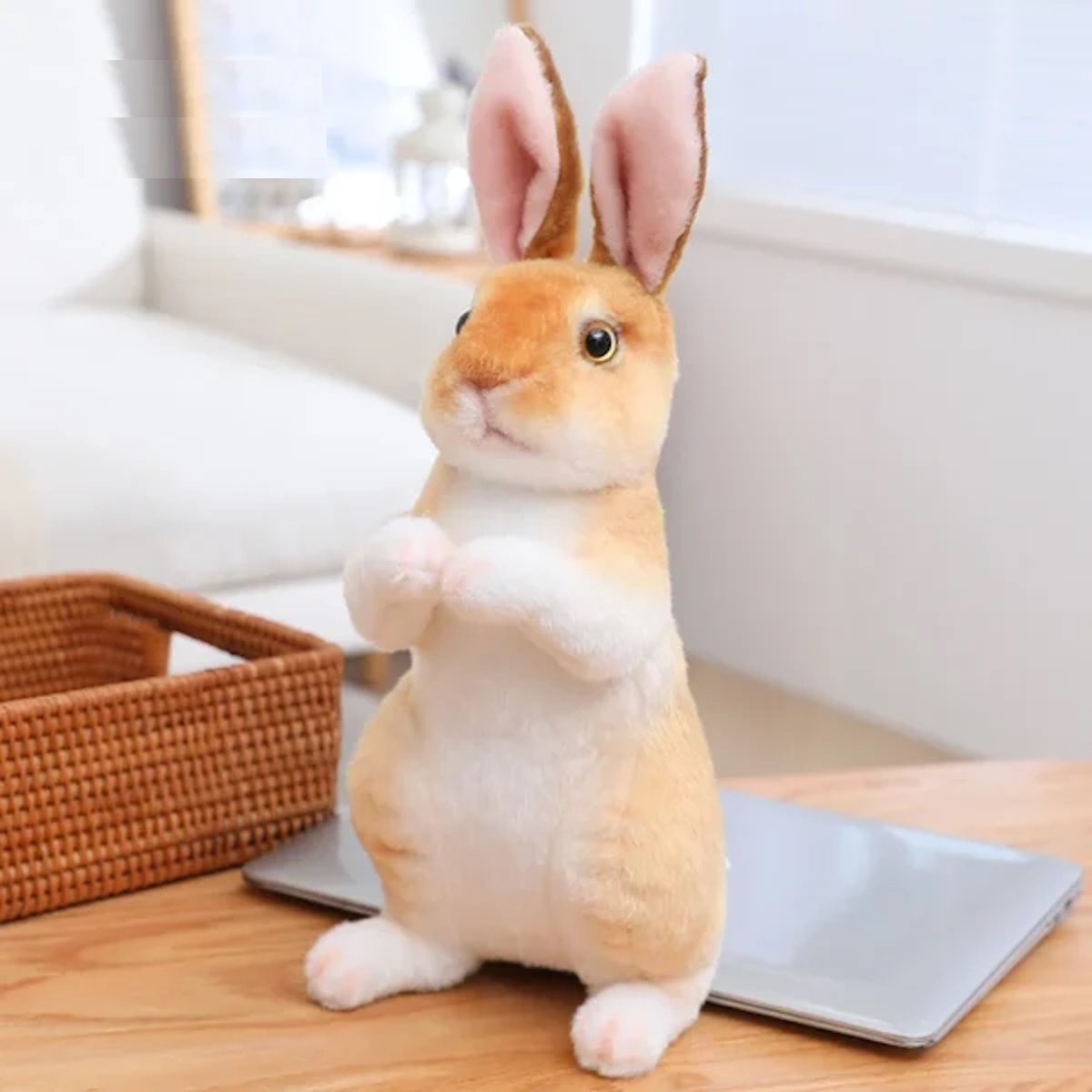 Rabbit Plush Toy - sitting yellow 24cm image