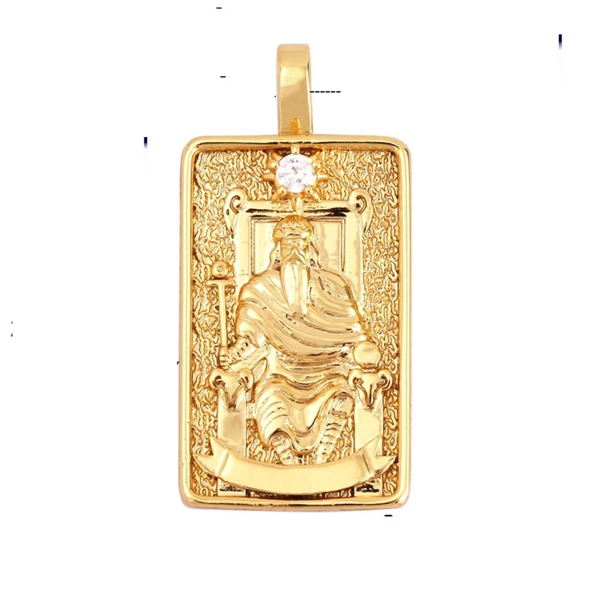 Tarot Cards Charm Pendant ,18K Real Gold Plated - M06-2. The Emperor image