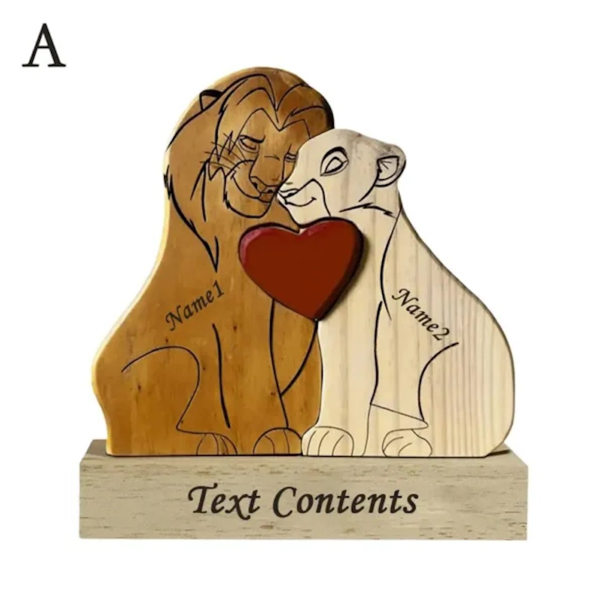 Personalized Lion King Wooden Family Puzzle - 2names image