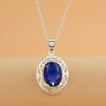 Necklace-Sterling Silver Blue Crystal image 0